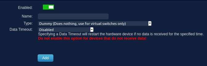 Raspberry PI dummy switch aanmaken